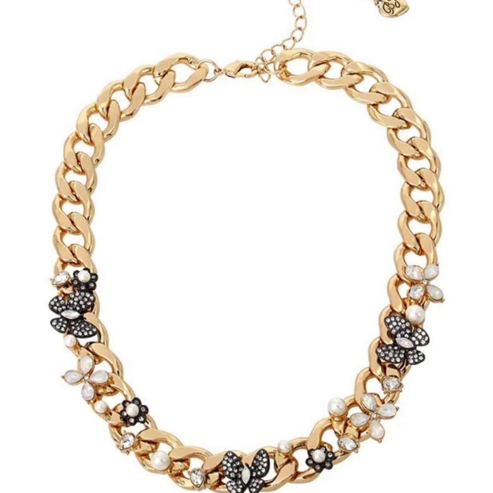 NWOT Betsy Johnson Butterfly curb chain collar necklace